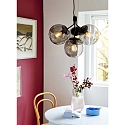 Luminaire à suspension IVONA 4 flammes E27 IP20 mat, noir
