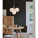 Nordlux Luminaire à suspension IVONA 4 flammes E27 IP20 mat, laiton, blanche