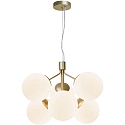 Luminaire à suspension IVONA 6 flammes E27 IP20 mat, laiton, noir , blanche