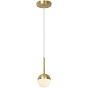Pendant luminaire CONTINA, G9, opal, brass