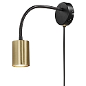 Nordlux Luminaire mural EXPLORE FLEX ARM avec interrupteur, avec prise de courant GU10 IP20, laiton bross�, noir mat 