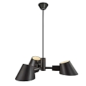Pendant luminaire STAY, 3 flames, E27, black