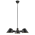 Pendant luminaire STAY, 3 flames, E27, black