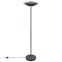 Lampadaire BRETAGNE G9 IP20, gris, laiton brossé 