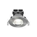 Downlight FREMONT lot de 3 IP65, acier brossé gradable
