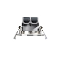 Nordlux Downlight FREMONT lot de 3 IP65, acier brossé gradable