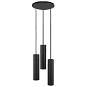 Luminaire � suspension TILO 3 flammes, rond GU10 IP20, noir gradable