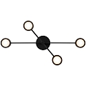 Nordlux ceiling luminaire CLYDE 4 flames IP20, black dimmable