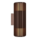 Luminaire mural d'ext�rieur ALUDRA DOUBLE E27 IP54, seaside brun m�tallique gradable