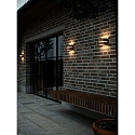 Nordlux Luminaire mural SIBELIS UP/DOWN E27 IP44, marron, métallique gradable