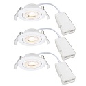Lumière encastrée MONOLO lot de 3 IP20, blanche gradable 4,8W 70 | 230 | 450lm 3000K 36° 36° CRI 80