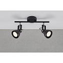Nordlux Rampe de projecteurs ASLAK � 2 flammes, r�glable GU10 IP20, mat, noir profond gradable
