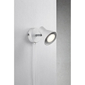 Nordlux Luminaire mural EIK � 1 flamme, avec interrupteur, avec prise de courant GU10 IP20, blanc mat 