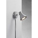 Nordlux Luminaire mural EIK � 1 flamme, avec interrupteur, avec prise de courant GU10 IP20, gris, mat 