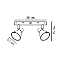 Rampe de projecteurs EIK � 2 flammes, r�glable GU10 IP20, noir mat gradable