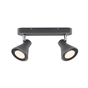 Luminaire de plafond EIK � 2 flammes, r�glable GU10 IP20, gris, mat gradable