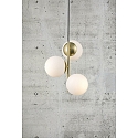 Luminaire à suspension LILLY E14 IP20, laiton, blanc opale, noir  