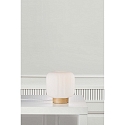 Lampe de table MILFORD E27 IP20, marron, blanc opale, blanche 