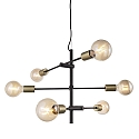 Luminaire à suspension JOSEFINE E27 IP20, laiton, noir , noir mat 