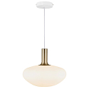 Nordlux Pendant luminaire ALTON 35, E27, canopy black, glass opal white, cable white