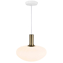 Nordlux Pendant luminaire ALTON 35, E27, canopy black, glass opal white, cable white