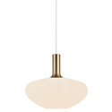 Nordlux Pendant luminaire ALTON 35, E27, canopy black, glass opal white, cable white