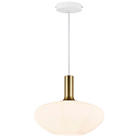 Nordlux Pendant luminaire ALTON 35, E27, canopy black, glass opal white, cable white