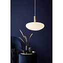 Nordlux Pendant luminaire ALTON 35, E27, canopy black, glass opal white, cable white