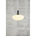 Nordlux Pendant luminaire ALTON 35, E27, canopy black, glass opal white, cable white