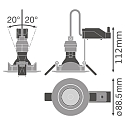 Ledvance recessed luminaire KIT LEDR GU10 8.3W CRI90 4000K DIM IP20, 8,3W 575lm 4000K 36° 36° CRI 90