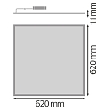 Ledvance Panneau à LED BIOLUX HCL PL 625 S TW CSW DALI contrôlable par DALI, Tunable White, gradable