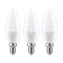 Lampe en forme de bougie LED C35 lot de 3 E14 4W 250lm 2700K CRI >80