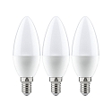 Paulmann Lampe en forme de bougie LED C35 lot de 3 E14 5,5W 470lm 2700K CRI >80