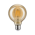 Paulmann LED Filament Globe Lamp G95 GOLD, 230V, E27, 6.5W  2500K 680lm, not dimmable, glass clear