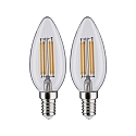 Paulmann Ampoule � filament forme bougie C35 lot de 2 E14 4,5W 470lm 2700K CRI >80 
