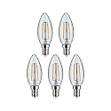Paulmann Ampoule � filament forme bougie lot de 5 E14 5W 470lm 2700K CRI 80-89