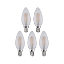 Paulmann Ampoule � filament forme bougie lot de 5 E14 5W 470lm 2700K CRI 80-89