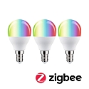 Paulmann WIFI LED Smart light bulb RGBW set of 3, ZigBee controllable E14 5W 470lm 2200-6500K CRI 80-89 dimmable