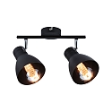 Paulmann Spot DAVY � 2 flammes E27, chrome, noir mat gradable