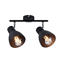 Paulmann Spot DAVY � 2 flammes E27, chrome, noir mat gradable