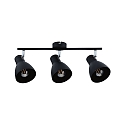 Paulmann Spot DAVY 3 flammes E27, chrome, noir mat gradable