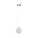 Luminaire à suspension CALMA à 1 flamme, rond E27 IP44, chrome, satin gradable