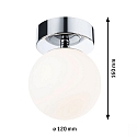 Paulmann wall and ceiling luminaire GOVE IP44, chrome, mat 