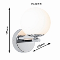 Paulmann wall luminaire GOVE IP44, chrome 