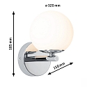 Paulmann wall luminaire GOVE IP44, chrome 