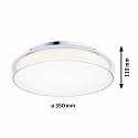 Paulmann Applique et plafonnier LUENA IP44, chrome, mat 