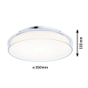 Paulmann Applique et plafonnier LUENA IP44, chrome, mat 