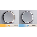 Paulmann Miroir avec �clairage MIRO � 50CM rond, avec carde, Tunable White, avec tablette IP44, noir mat 