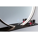 Paulmann Miroir avec �clairage MIRO � 50CM rond, avec carde, Tunable White, avec tablette IP44, noir mat 