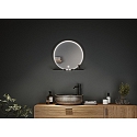 Paulmann Miroir avec �clairage MIRO � 50CM rond, avec carde, Tunable White, avec tablette IP44, noir mat 